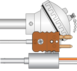 Thermocouples designed for elevated temperature applications with various termination options