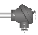 Heavy duty Type J thermocouple with armored sheath for rugged or high-vibration environments