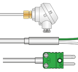 Type K thermocouple – mineral insulated probe with stainless steel sheath for high-temperature measurement